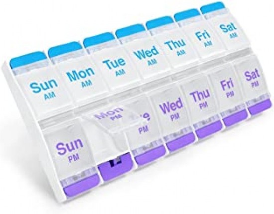 EZY DOSE Push Button (7-Day) Pill, Medicine, Vitamin Organizer