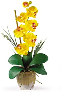 Nearly Natural 1016-GY Phalaenopsis Silk Orchid Flower Arrangement