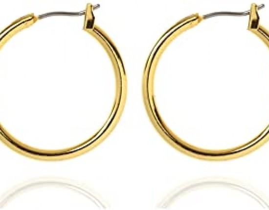 Anne Klein Classics Silvertone Large Oval Hoop Earrings