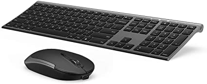 Wireless Keyboard and Mouse, with Nano USB Receiver for Windows, Laptop, PC, Notebook-Dark Gray
