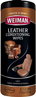 Weiman Leather Cleaner & Conditioner Wipes With UV Protection