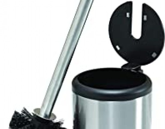Bath Bliss Toilet Bowl Brush and Holder with Self Closing Lid