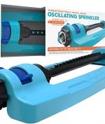 Aqua Joe SJI-OMS16 Indestructible Metal Base Oscillating Sprinkler with Adjustable Spray