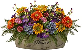 Mixed Flowers Artificial Arrangement in Decorative Vase