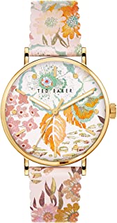 Ted Baker Women's Stainless Steel Quartz Leather Strap, 18 Casual Watch
